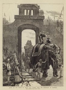 Intocht van de Prins van Wales in Jummoo met de Maharadja van Kasjmir